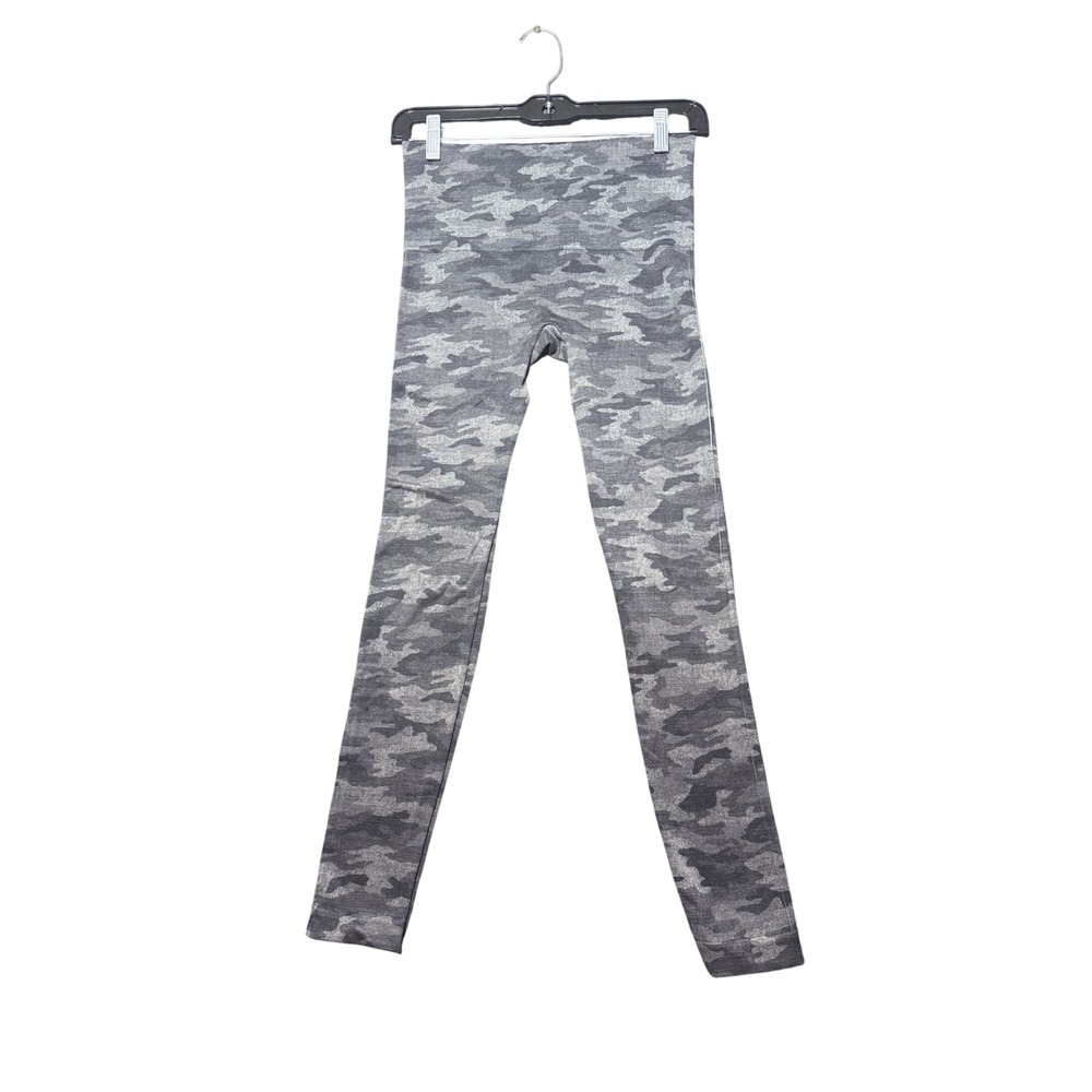 Spanx Leggings Women Medium‎ Gray Camo Excellent Condition High Waist Seamless